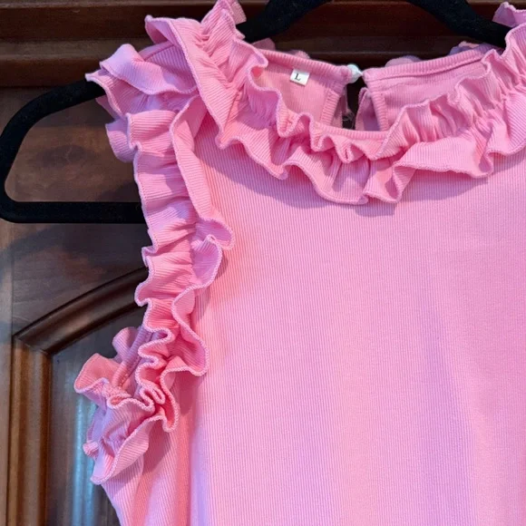 Pink Ruffled Bodysuit - Picture 2 of 2